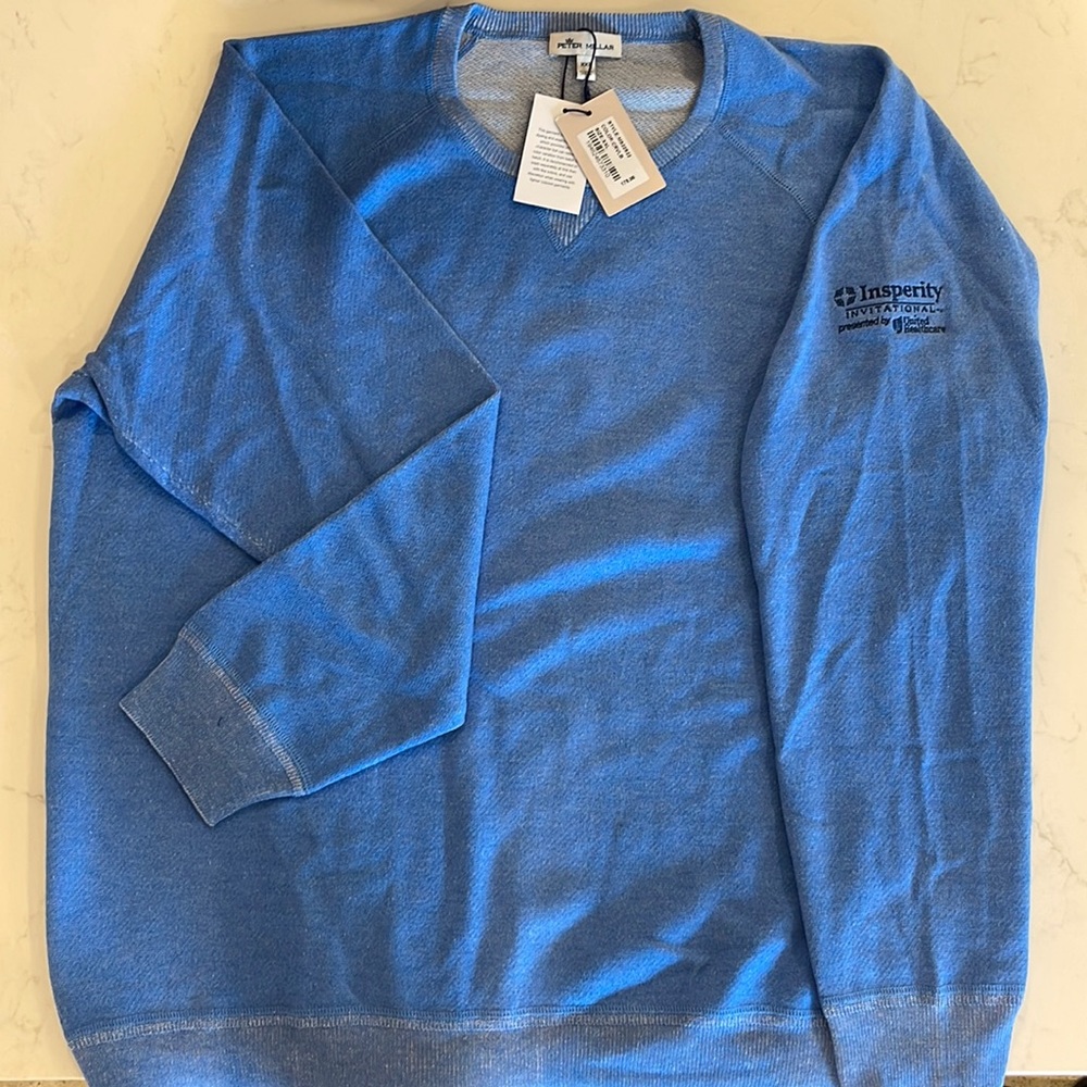 NWT. Peter Millar Seaside Collection Crewneck Golf Sweater. XXL. Sky Blue.
